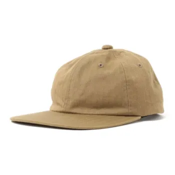 Beams Cotton Cow Leather Baseball Caps Men's Khaki