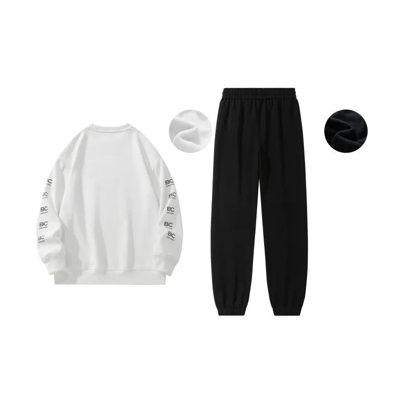 BLACK CLOVER Crew Neck Pullover Sweatshirt Set Unisex Black-36
