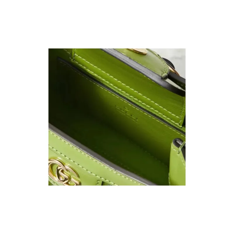 GUCCI Canvas With Leather Canvas Bag Daphne Bag One Shoulder Handbag Mini Women's Green-3