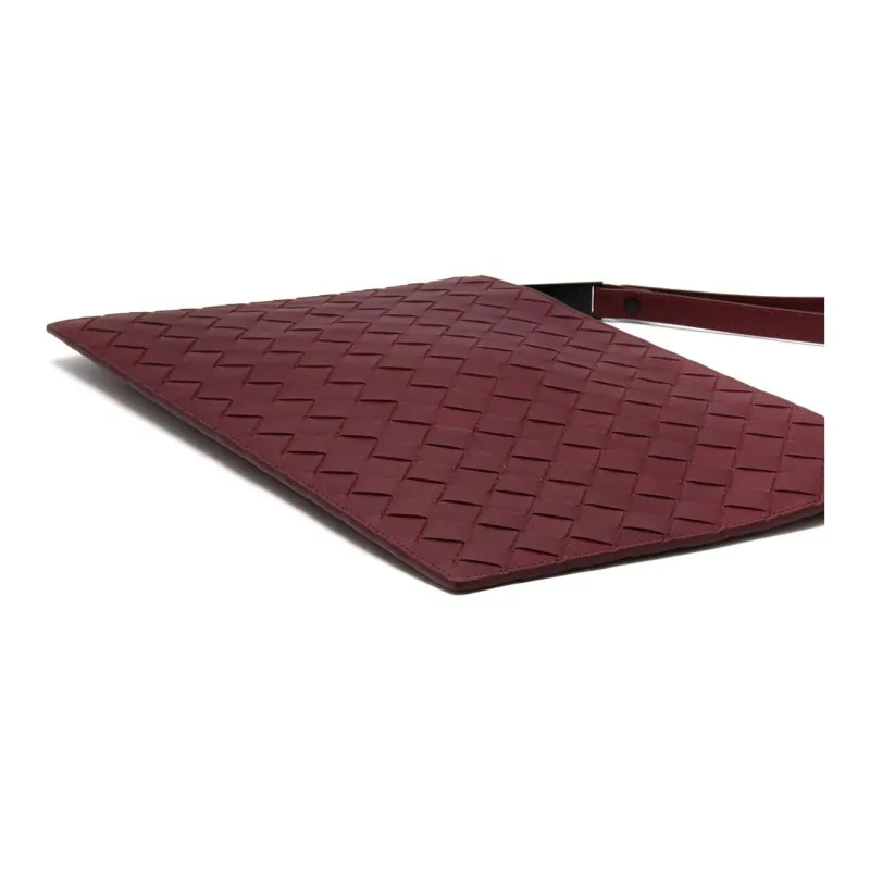 Bottega Veneta Calfskin Clutch Large Size Men's Bordeaux Red-2