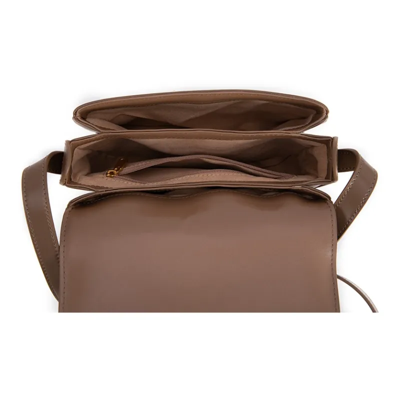 VENOF Cow Leather Women's Crossbody Small Square Bag Small Size Women's Kase Black/Mocha/Rose Red/Li Be Coffee-12