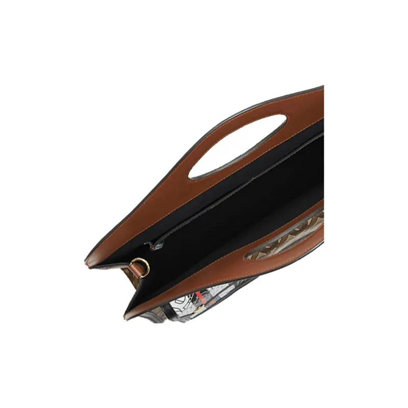 Burberry Pocket Bag Eco-Friendly Canvas Portable Crossbody Bag Shoulder Bag Medium Size Unisex Tawny-4