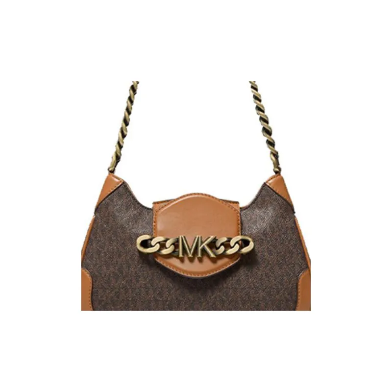 MICHAEL KORS Hally Leather Shoulder Bag Handbag Shoulder Bag Women's Acorn Brown-2