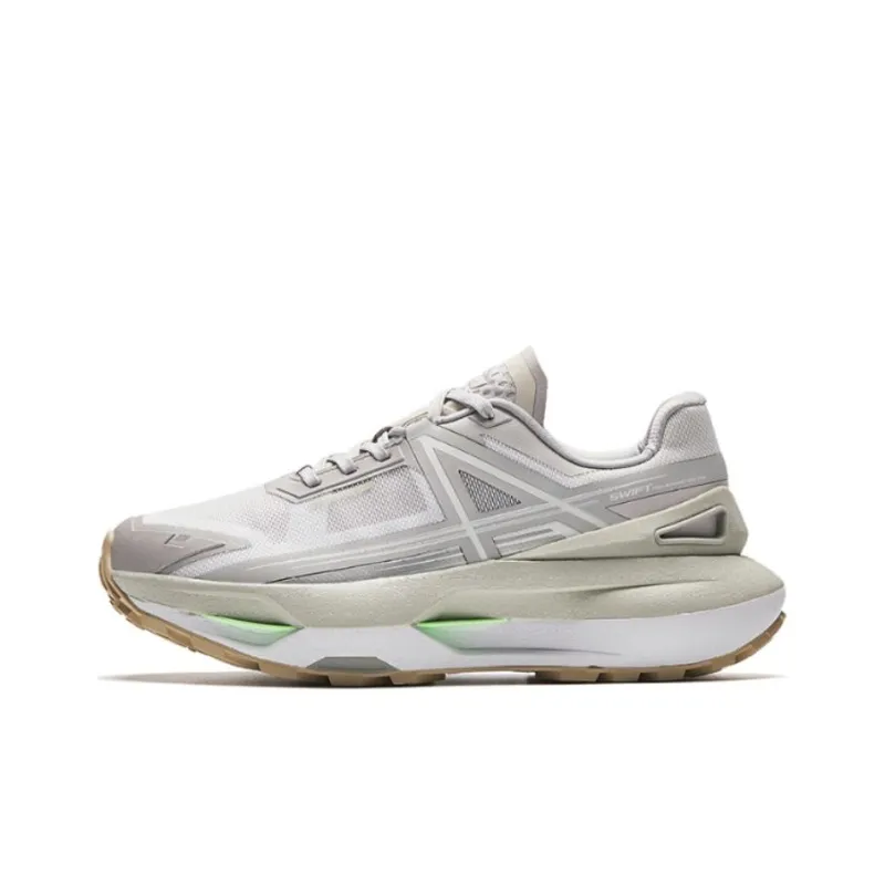 Anta Champion Series Swift Durable Breathable Low Top Running Shoes Women's White Gray-0