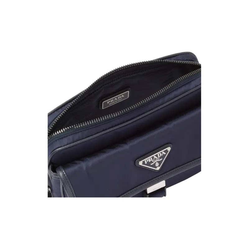 PRADA Recycled Nylon Saffiano Leather Crossbody Bag Shoulder Bag Regular Men's Blue-3