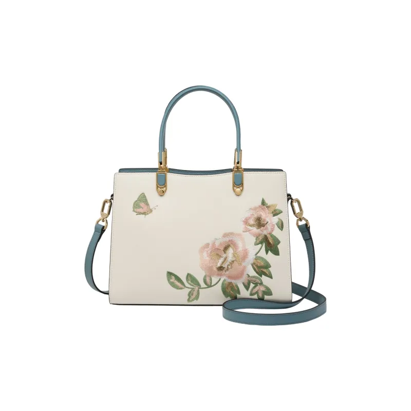 ZOOLER Cow Leather Shoulder Bag, Crossbody Bag, Handbag Tubas Women's Elegant White/Cream White/Imperial Red/Royal Blue-0