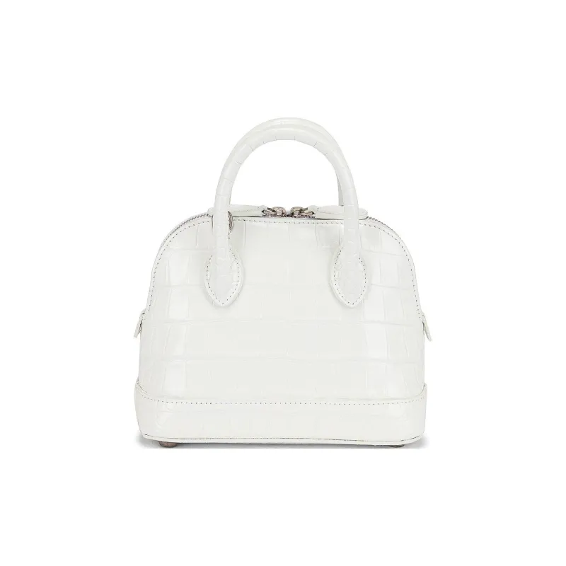 Balenciaga Ville Leather Shoulder Bag Crossbody Bag Handbag Women's White-4