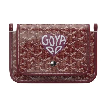 GOYARD Canvas With Leather Envelope Bag Crossbody Bag Shoulder Bag Small Size Unisex Burgundy & Red Small Heart