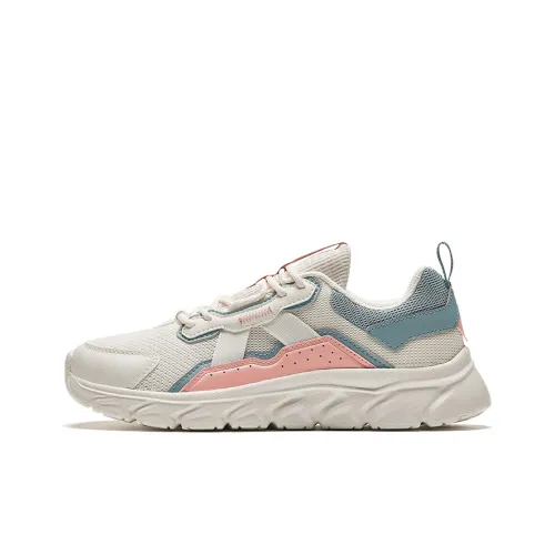 Anta Cushioning Wear Resistant Low Top Running Shoes Women's White Pink Cyan