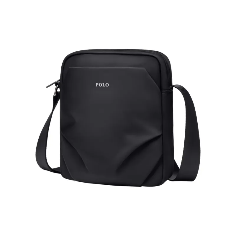 POLO Nylon Men's Shoulder Bag Medium Size Men's Black/Gray-0