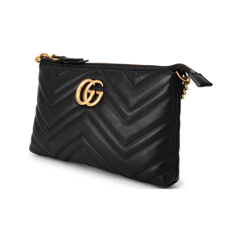 GUCCI Quilting Leather Chain Shoulder Bag Crossbody Bag Women's Black-2