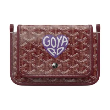GOYARD Canvas With Leather Envelope Bag Crossbody Bag Shoulder Bag Unisex Burgundy & Purple Small Heart