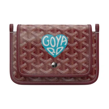 GOYARD Canvas With Leather Envelope Bag Crossbody Bag Shoulder Bag Unisex Burgundy Green Turquoise Blue Small Heart