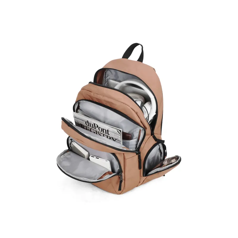AOKING AK Polyester Backpack Medium Size Unisex Black/Purple/Light Green/Brown-8