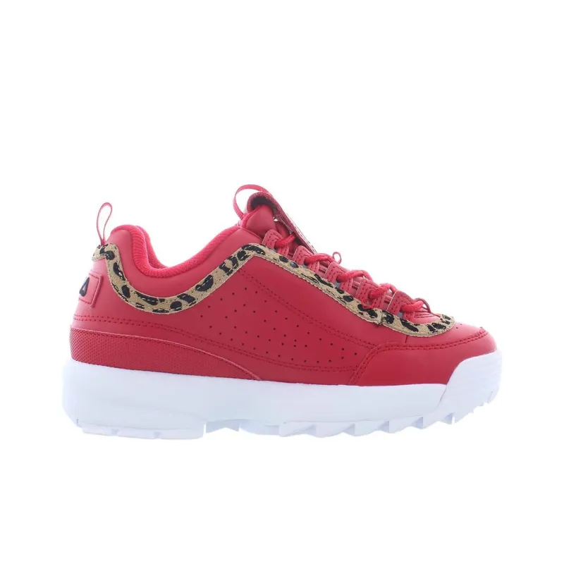 FILA Disruptor Abrasion Resistant Breathable Low Top Casual Shoes Women's Red-1