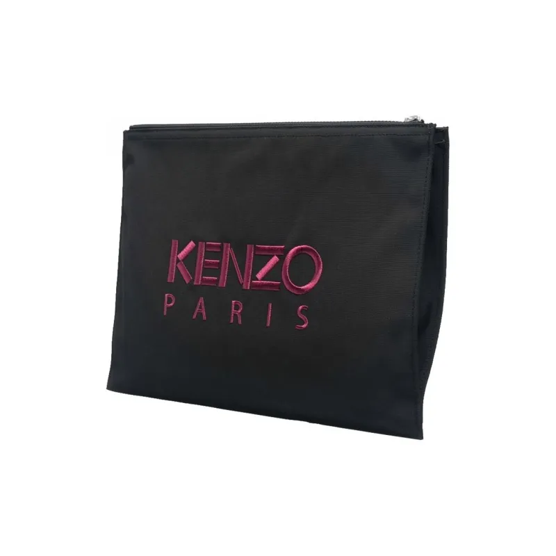 KENZO Polyester Coin Purse Leather Clip Clutch Regular Men's Black-2