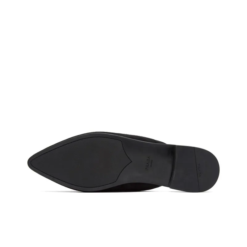 PRADA Rubber Sole Abrasion Resistant Closed Toe Slippers Women's Black-3