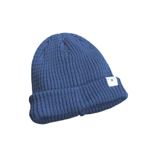 Beams Cotton-Acrylic Blend Beanies Men's Dark Blue