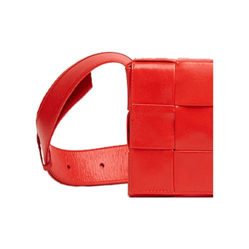 Bottega Veneta CASSETTE Cow Leather Messenger Bag, Shoulder Bag, Crossbody Bag Men's Tomato Red-4