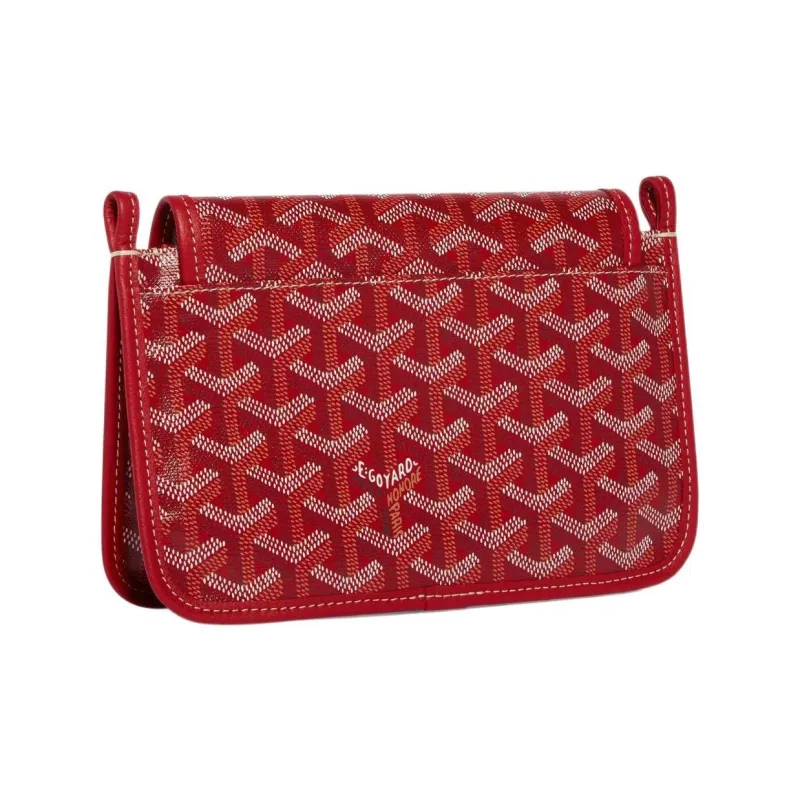 GOYARD Plumet Canvas With Leather Envelope Bag Crossbody Bag Shoulder Bag Unisex Red & Gray-3