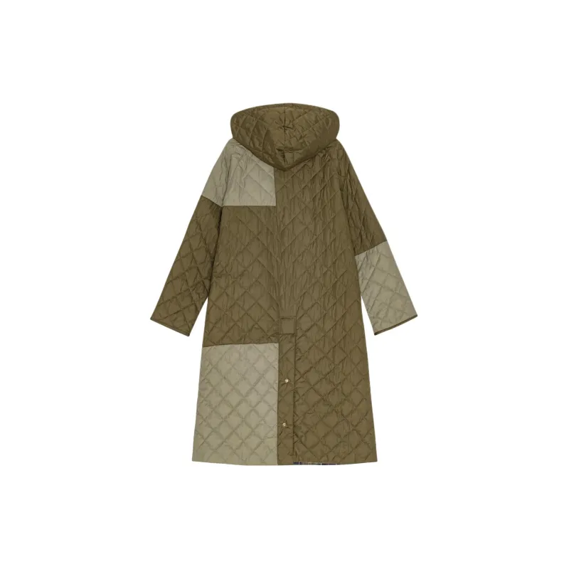 GANNI x BARBOUR Collaboration Burghley Quilted Jacket Coats Women's Brown-1