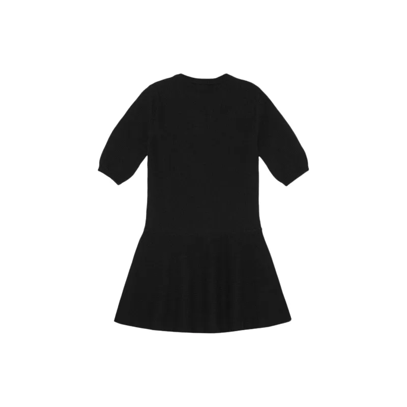 GANNI SS24 Short Sleeved Dress Women's Black-1