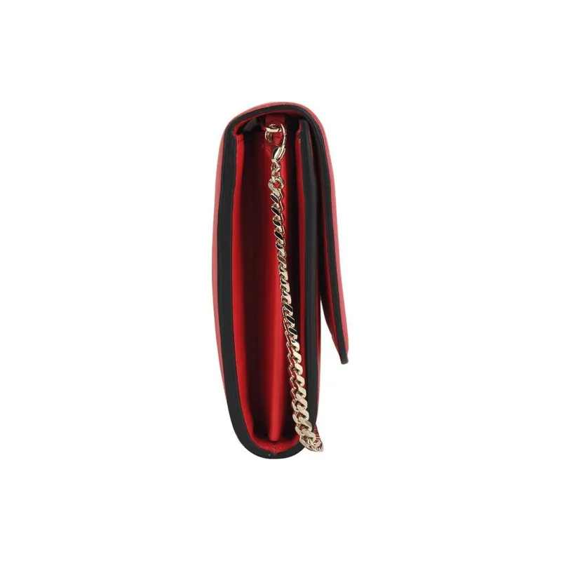 VERSACE Leather One Shoulder Handbag Crossbody Bag Women's Red-2