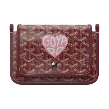 GOYARD Canvas With Leather Envelope Bag Crossbody Bag Shoulder Bag Unisex Burgundy & Light Pink Small Heart