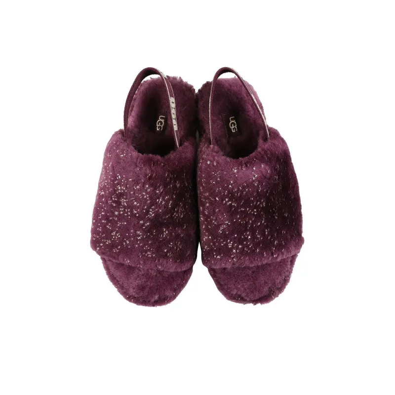 UGG Women's Fluff Yeah Slide 'Metallic Sparkle - Pinot Noir'-2