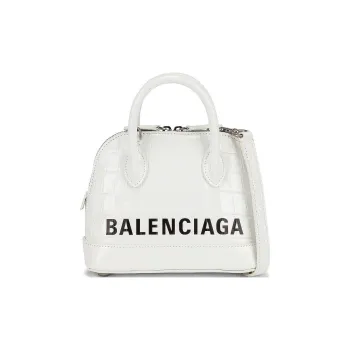 Balenciaga Ville Leather Shoulder Bag Crossbody Bag Handbag Women's White