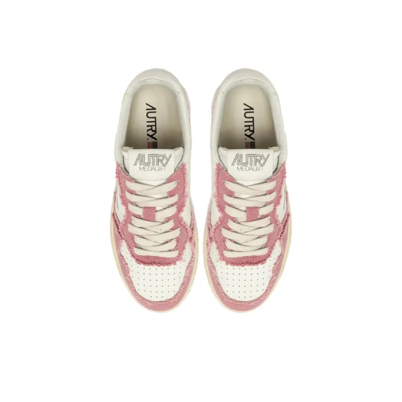 AUTRY Medalist Frayed-trim Leather Sneakers-2