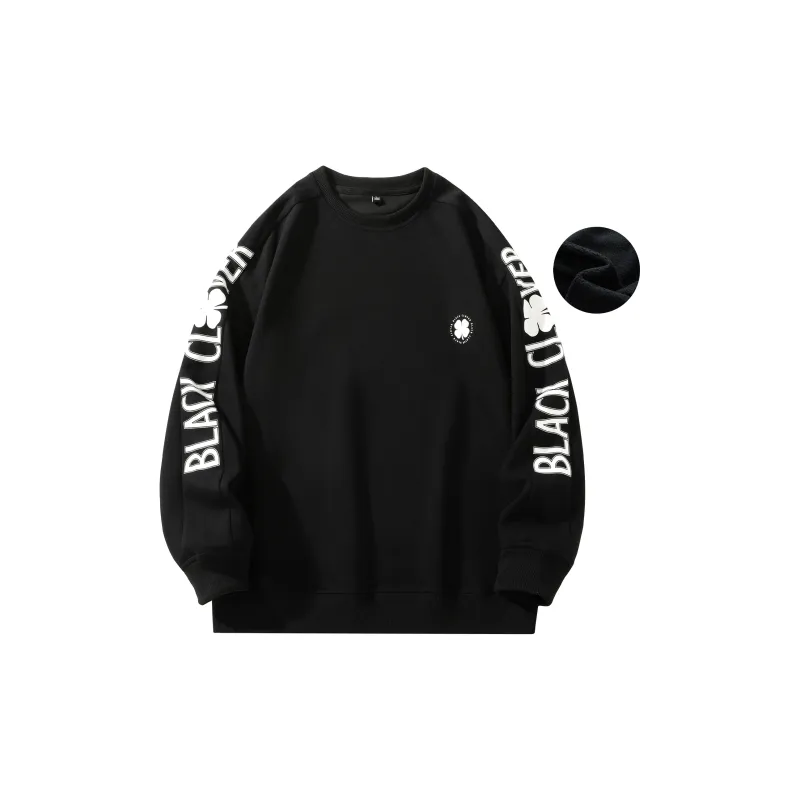 BLACK CLOVER Crew Neck Pullover Couple Sweatshirt Set Unisex Black-2
