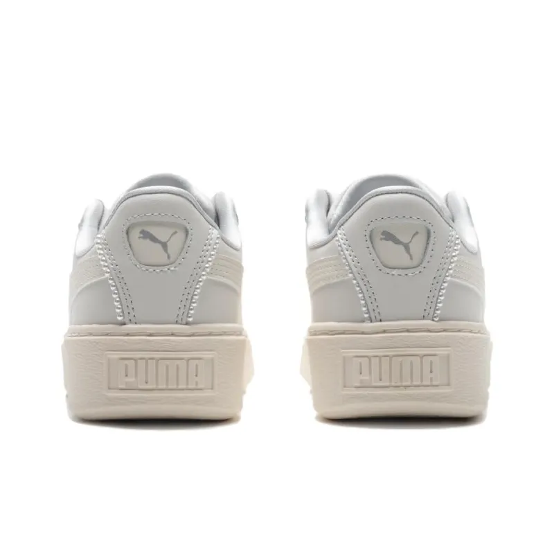 PUMA Platform Non slip Lightweight Low Top Skateboard Shoes Women's White-2