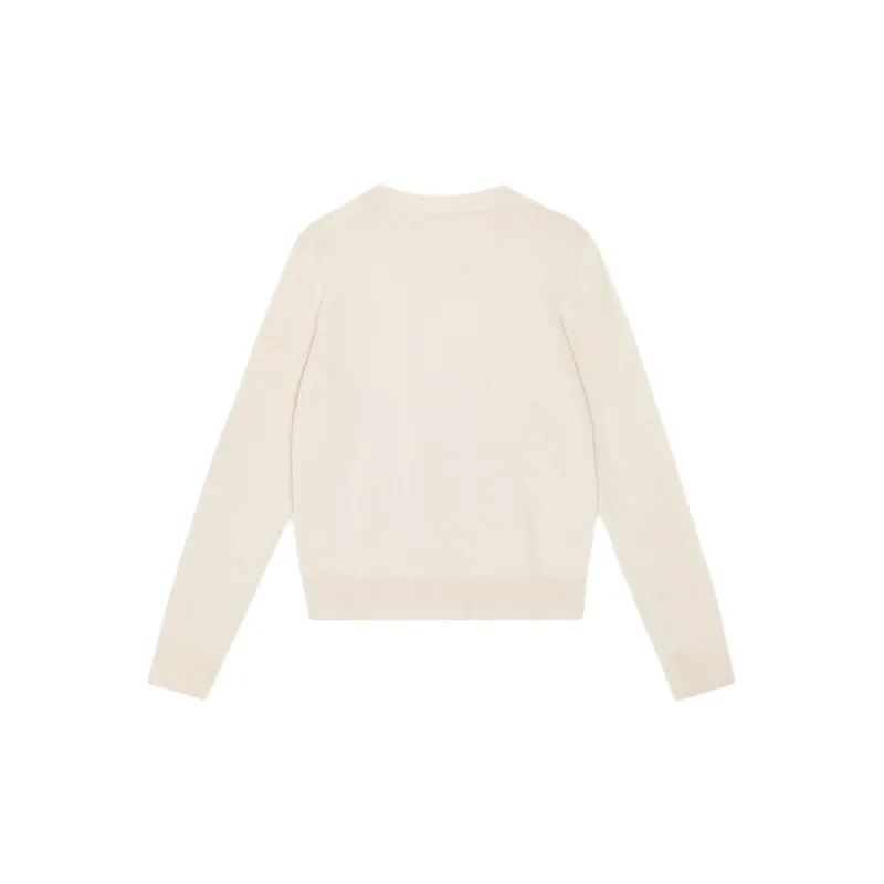 GANNI Alabaster Crewneck Knitted Pullover-1