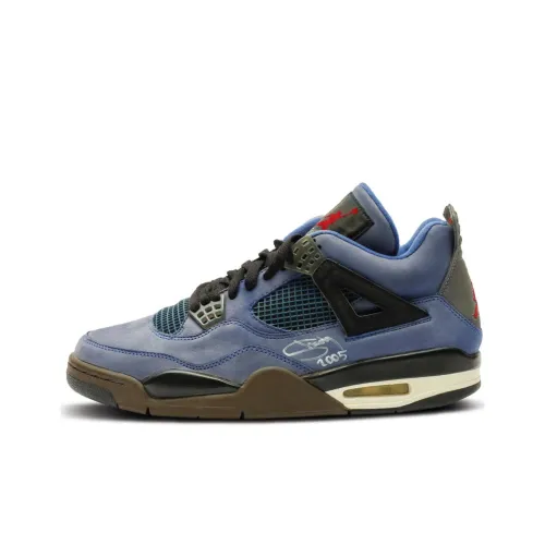 Eminem x Jordan Air Jordan 4 'Encore' Slip Resistant Low Top Vintage Basketball Shoes Men's Blue Black
