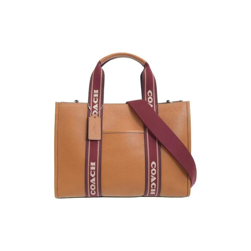 COACH Leather Tote Bag Shopping Bag Shoulder Bag Crossbody Bag Handbag Women's Brown-0
