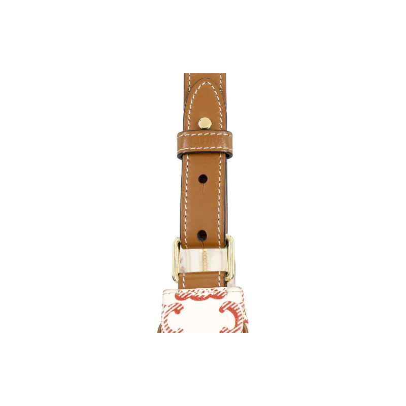 CELINE AVA Leather Shoulder Bag Women's Pink-5