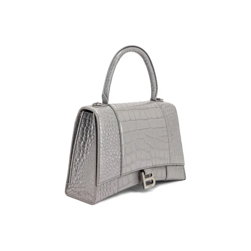Balenciaga Hourglass Leather Hourglass Bag Shoulder Bag Crossbody Bag Handbag Women's Gray-2