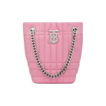 Burberry Lola Lola Bag Lambskin Bucket Bags One Shoulder Handbags Mini Women's Primrose Blossom Pink