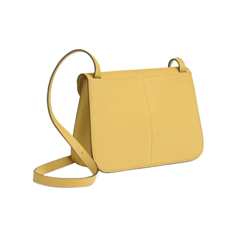 HERMES Halzan Clemence Bullock Leather Horse Shoe Bag Shoulder Bag Crossbody Bag Women's Sunshine Gold & Yellow-2