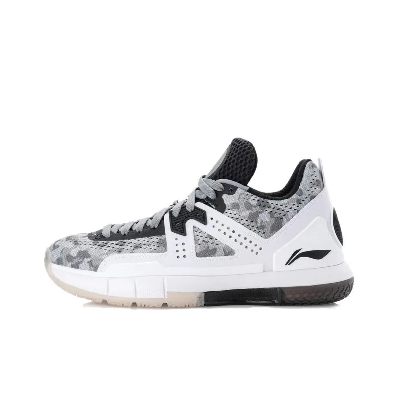 LiNing WOW 5 Low Top Basketball Shoes Men's Gray White-0
