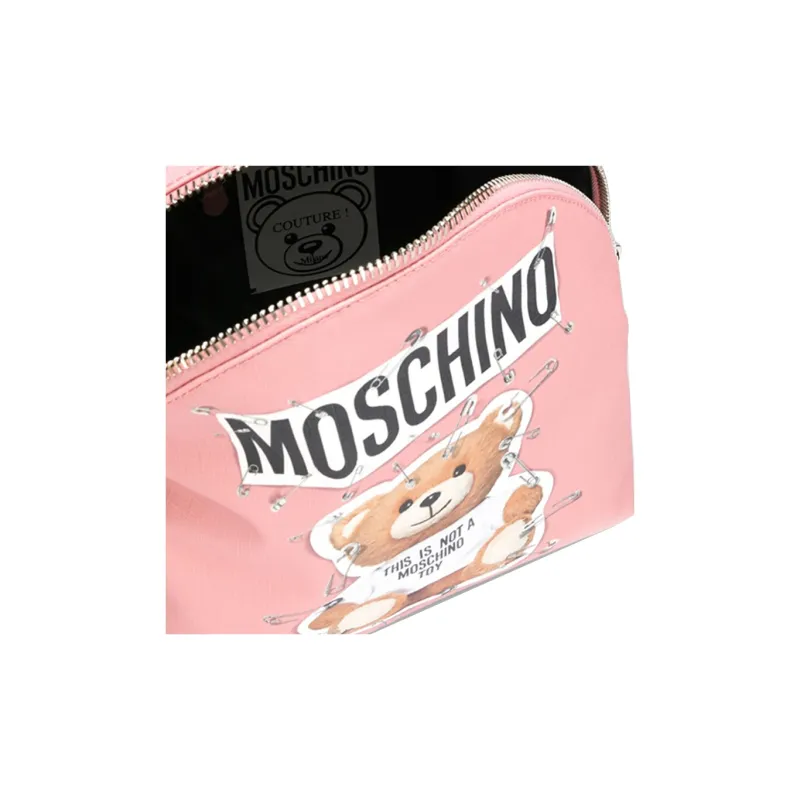 MOSCHINO Polyester Backpack Large Size Unisex Pink-3