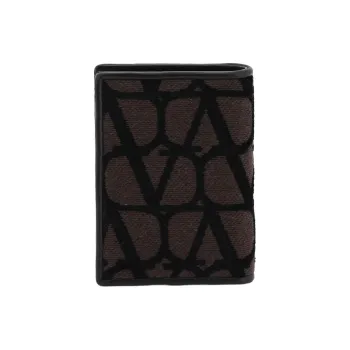 Valentino Cotton Wallet Men's Black & Brown