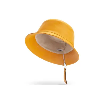 LOEWE Genuine Leather Bucket Hats Women's Yellow