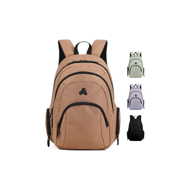 AOKING AK Polyester Backpack Medium Size Unisex Black/Purple/Light Green/Brown-9