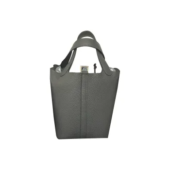 HERMES Picotin Lock Taurillon Clemence Leather Basket Bag Handbag Bucket Bag Women's H0 Misty Gray