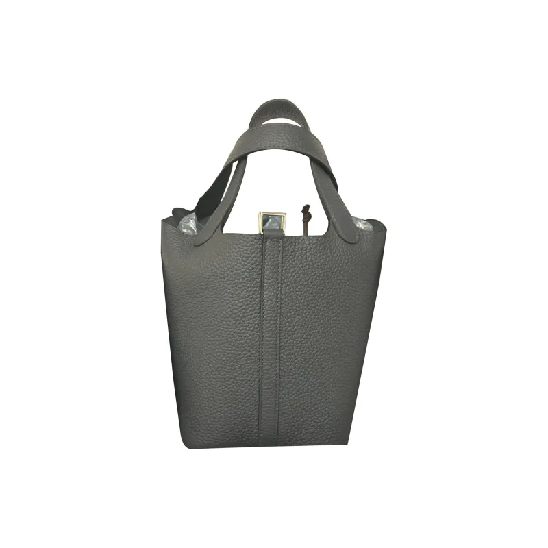 HERMES Picotin Lock Taurillon Clemence Leather Basket Bag Handbag Bucket Bag Women's H0 Misty Gray-0
