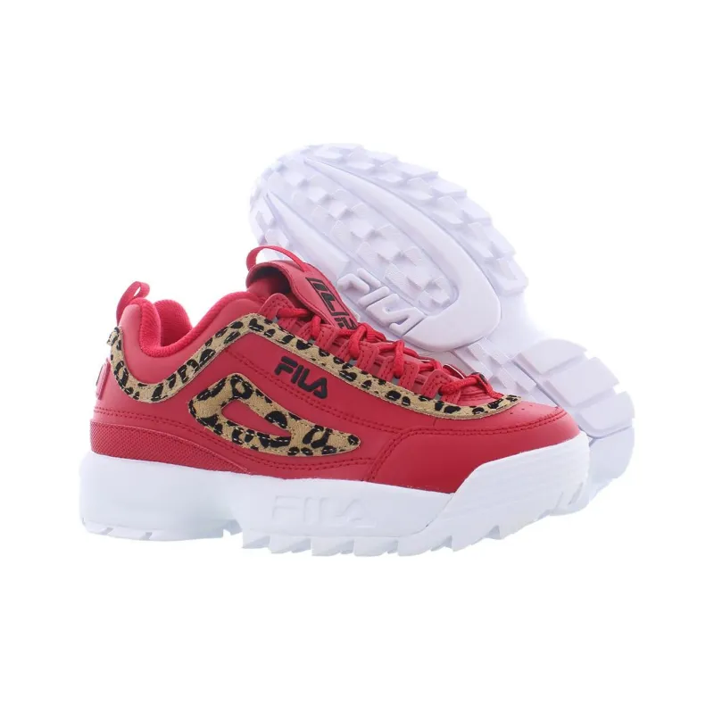 FILA Disruptor Abrasion Resistant Breathable Low Top Casual Shoes Women's Red-3