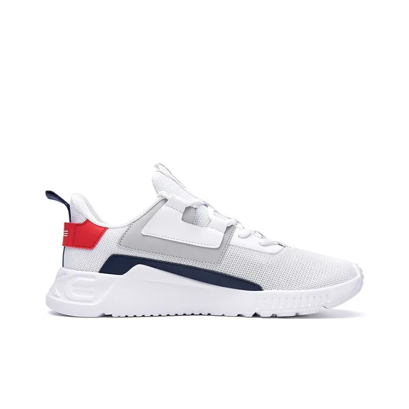 Erke Wear resistant And Lightweight Low Top Casual Shoes Men's White Bay Blue-1