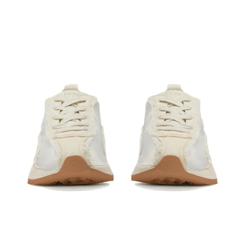FAJO Denim Velvet Shoes Wear resistant And Lightweight Low Top Trendy Casual Shoes Unisex White-3